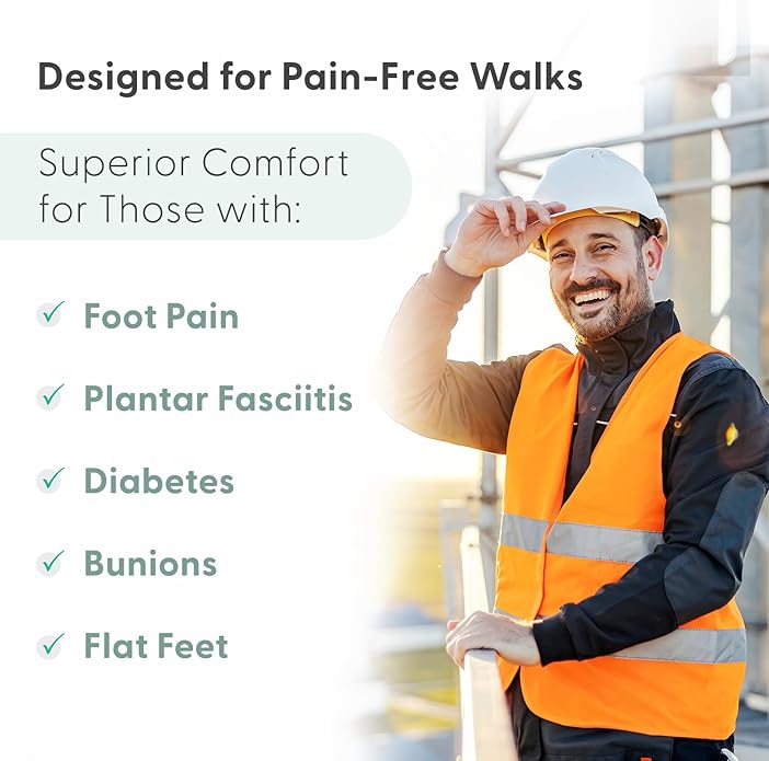 Orthofeet Men's Orthopedic Leather Dolomite Work Shoes